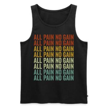 Toute la douleur sans gain Entraînement Powerlifting Gym Fitness - Débardeur bio Premium Homme - noir - Devant - Michal (187cm)