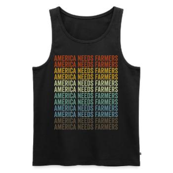 America needs farmers Farmer America - Men's Premium Organic Tank Top - black - Front - Michal (187cm)