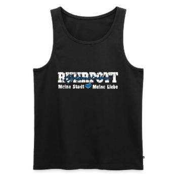 Ruhrpott Gelsenkirchen Meine Stadt meine Liebe - Männer Premium Bio Tank Top - Schwarz - Vorne - Michal (187cm)