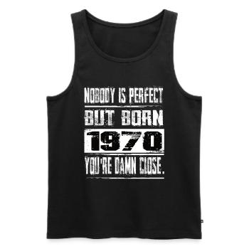 No one is perfect but born 1970 birthday - Men's Premium Organic Tank Top - black - Front - Michal (187cm)