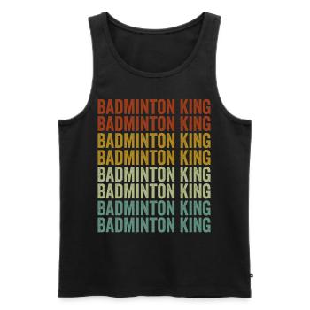 Badminton König Badminton König - Männer Premium Bio Tank Top - Schwarz - Vorne - Michal (187cm)