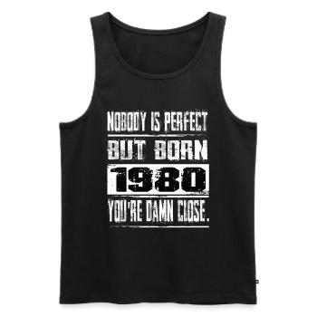 No one is perfect but born 1980 birthday - Men's Premium Organic Tank Top - black - Front - Michal (187cm)