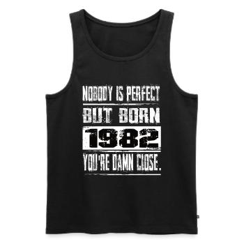 No one is perfect but born 1982 birthday - Men's Premium Organic Tank Top - black - Front - Michal (187cm)