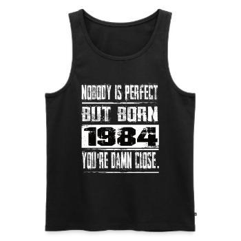 No one is perfect but born 1984 birthday - Men's Premium Organic Tank Top - black - Front - Michal (187cm)