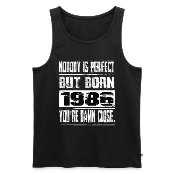 No one is perfect but born 1986 birthday - Men's Premium Organic Tank Top - black - Front - Michal (187cm)