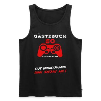 Gaming 50 Geburtstag Controller Gamer Spruch - Männer Premium Bio Tank Top - Schwarz - Vorne - Michal (187cm)