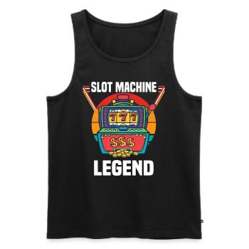 Casino Gambling Slot Machine Card Game - Men's Premium Organic Tank Top - black - Front - Michal (187cm)