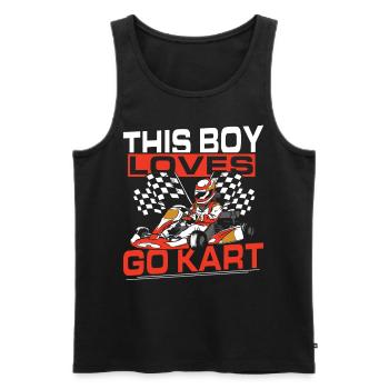 Ce garçon adore Go Kart Go-Kart Racing - Débardeur bio Premium Homme - noir - Devant - Michal (187cm)