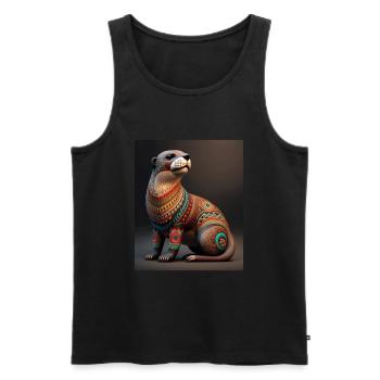 Aesthetic Cool Otter Design Aesthetic Cool Art - Men's Premium Organic Tank Top - black - Front - AI Model Male 178 light (178cm)