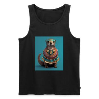 Aesthetic Cool Otter Design Aesthetic Cool Art - Men's Premium Organic Tank Top - black - Front - AI Model Male 178 light (178cm)
