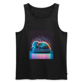 Otter Pet Owners Funny Sleepyhead Otter - Men's Premium Organic Tank Top - black - Front - AI Model Male 178 light (178cm)