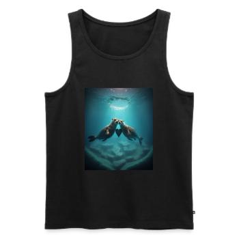 Cute Otter Lovers Sweet Sea Otter Couple - Männer Premium Bio Tank Top - Schwarz - Vorne - Michal (187cm)