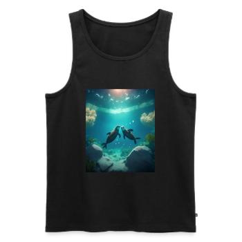 Cute Otter Lovers Sweet Sea Otter Couple - Männer Premium Bio Tank Top - Schwarz - Vorne - Michal (187cm)