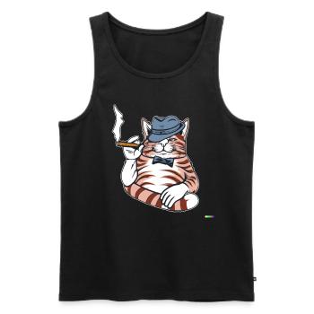 Katzen Katze Katzenshirt Katze Geschenkidee kitten - Männer Premium Bio Tank Top - Schwarz - Vorne - Michal (187cm)
