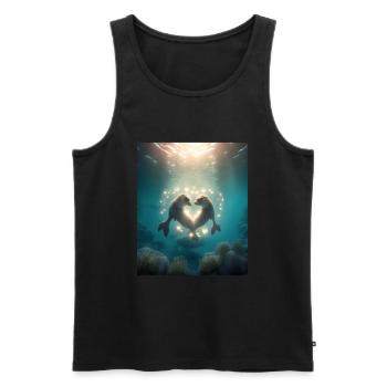 Cute Otter Lovers Sweet Sea Otter Couple - Männer Premium Bio Tank Top - Schwarz - Vorne - Michal (187cm)