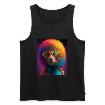 African Otter Pride Pop Art Black Afro Otter - Men's Premium Organic Tank Top - black - Front - Michal (187cm)