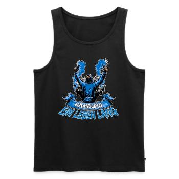 Hamburg ein Leben lang - Männer Premium Bio Tank Top - Schwarz - Vorne - Michal (187cm)