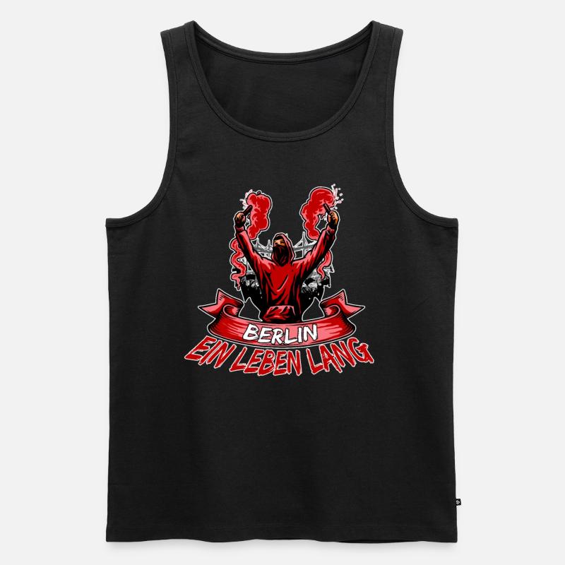 Berlin ein Leben lang - Männer Premium Bio Tank Top - Schwarz