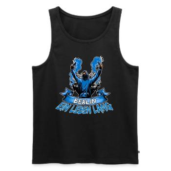 Berlin 2 ein Leben lang - Männer Premium Bio Tank Top - Schwarz - Vorne - AI Model Male 178 light (178cm)