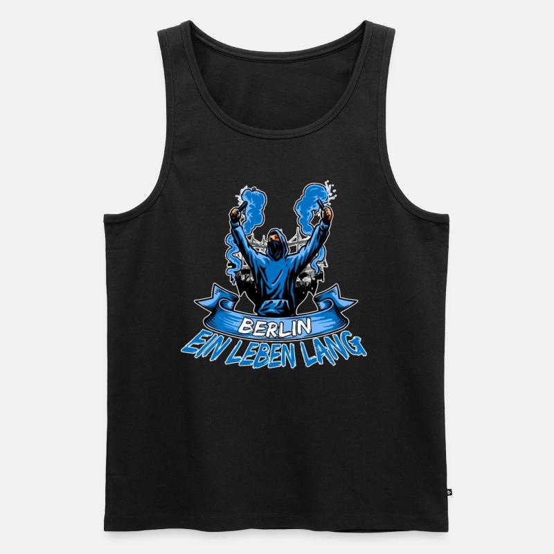 Berlin 2 ein Leben lang - Männer Premium Bio Tank Top - Schwarz