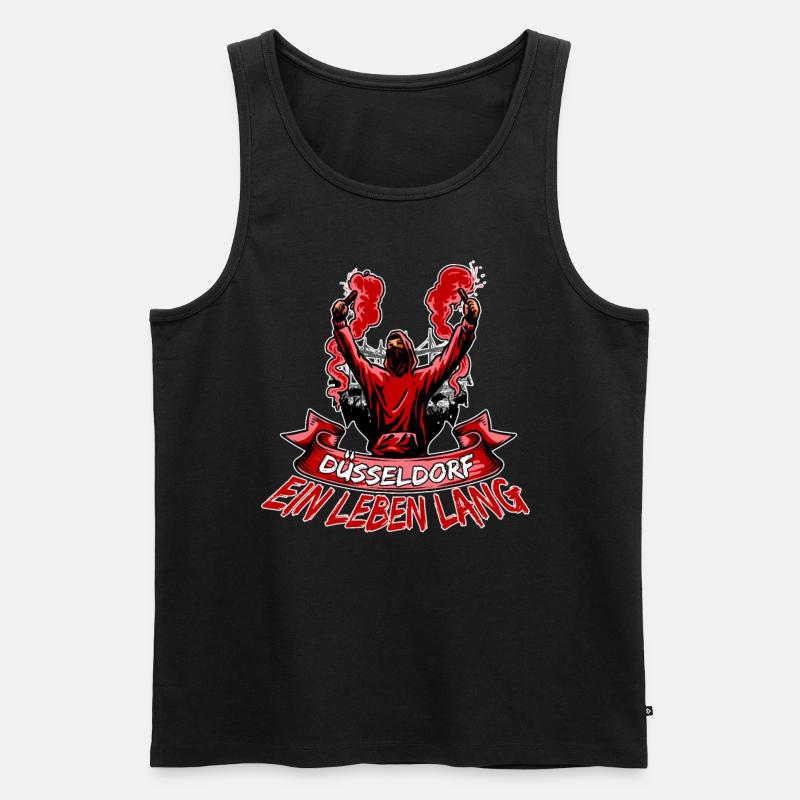 Düsseldorf ein Leben lang - Männer Premium Bio Tank Top - Schwarz