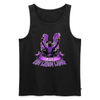 Aue ein Leben lang - Männer Premium Bio Tank Top - Schwarz - Vorne - AI Model Male 178 light (178cm)