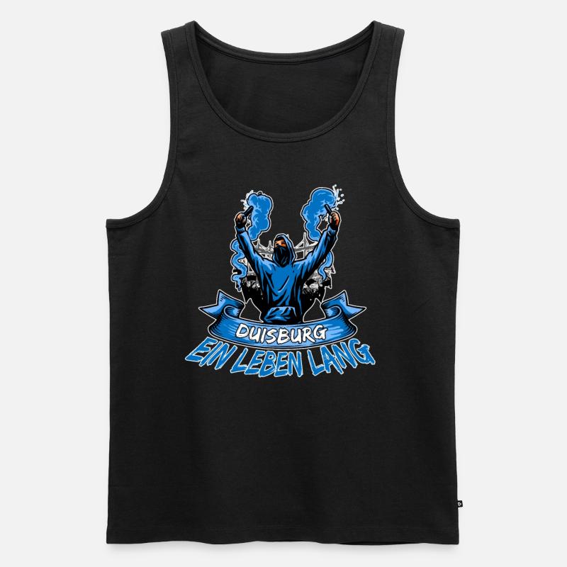 Duisburg ein Leben lang - Männer Premium Bio Tank Top - Schwarz