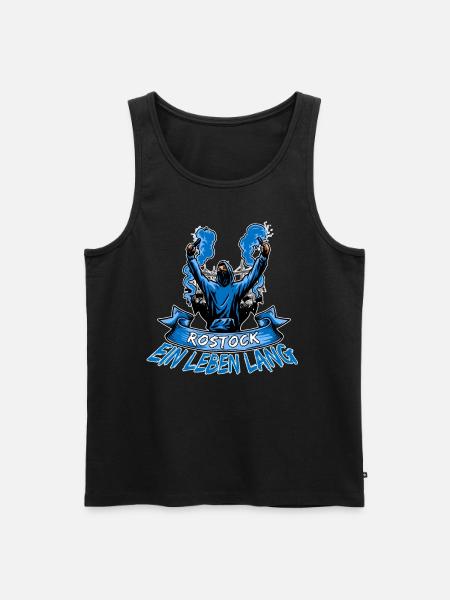 Rostock ein Leben lang - Männer Premium Bio Tank Top - Schwarz