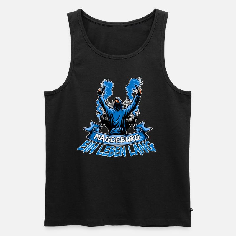 Magdeburg ein Leben lang - Männer Premium Bio Tank Top - Schwarz