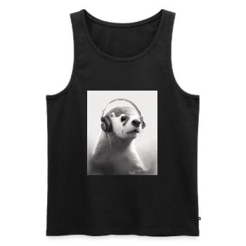 Musicien Animal Propriétaires d’animaux Loutre Amoureux de la musique - Débardeur bio Premium Homme - noir - Devant - Michal (187cm)
