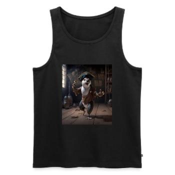 mignon loutre de mer pet dabbing pirate loutre - Débardeur bio Premium Homme - noir - Devant - AI Model Male 178 light (178cm)