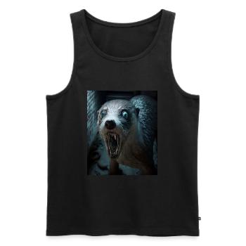 Creepy Otter Creature Spooky Zombie Otter - Men's Premium Organic Tank Top - black - Front - AI Model Male 178 light (178cm)