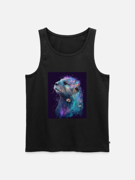 Otter Lovers Magical Sea Otter - Men's Premium Organic Tank Top - black