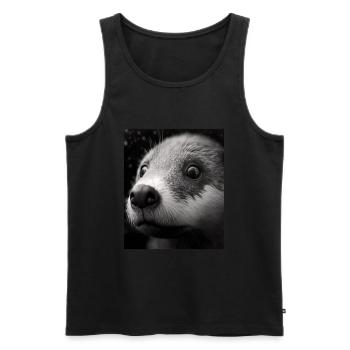 Fashionable Otter Design Cool Sea Otter With Blue - Männer Premium Bio Tank Top - Schwarz - Vorne - AI Model Male 178 light (178cm)