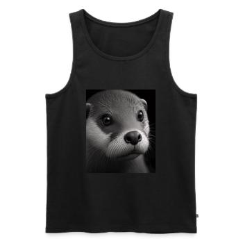 Fashionable Otter Design Cool Sea Otter With Blue - Männer Premium Bio Tank Top - Schwarz - Vorne - AI Model Male 178 light (178cm)