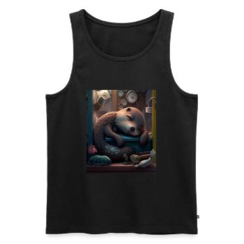 Cute Otter Bed Time Funny Bored Sleepyhead Otter - Männer Premium Bio Tank Top - Schwarz - Vorne - Michal (187cm)