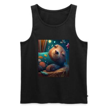 Cute Otter Bed Time Funny Bored Sleepyhead Otter - Männer Premium Bio Tank Top - Schwarz - Vorne - Michal (187cm)