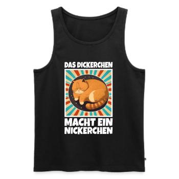 Das Dickerchen macht ein Nickerchen Katze Schlafen - Männer Premium Bio Tank Top - Schwarz - Vorne - Michal (187cm)
