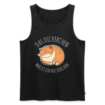 Das Dickerchen macht ein Nickerchen Katze Schlafen - Männer Premium Bio Tank Top - Schwarz - Vorne - Michal (187cm)
