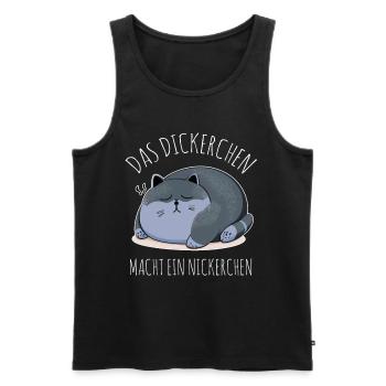 Das Dickerchen macht ein Nickerchen Katze Schlafen - Männer Premium Bio Tank Top - Schwarz - Vorne - Michal (187cm)