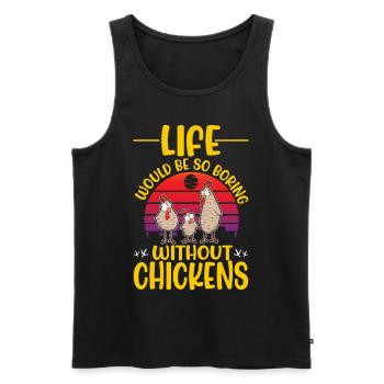 Poulets Élevage de poulets Éleveur de poulets Éleveur - Débardeur bio Premium Homme - noir - Devant - AI Model Male 178 light (178cm)
