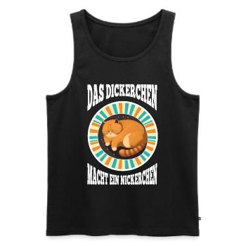 Das Dickerchen macht ein Nickerchen Katze Schlafen - Männer Premium Bio Tank Top - Schwarz - Vorne - Michal (187cm)