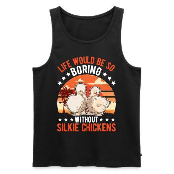 Silk Chicken Cadeau Silkie Chicken Silkie Chicken - Débardeur bio Premium Homme - noir - Devant - Michal (187cm)
