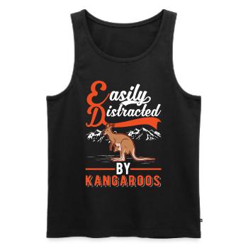 Easily distracted by Kangaroos Kangaroo - Men's Premium Organic Tank Top - black - Front - Michal (187cm)