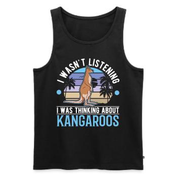 Kangourou australien Kangourou australien - Débardeur bio Premium Homme - noir - Devant - Michal (187cm)