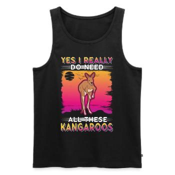 Kangourou australien Kangourou australien - Débardeur bio Premium Homme - noir - Devant - Michal (187cm)
