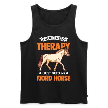 Fjord Horse Therapy Cheval norvégien Cheval de fjord - Débardeur bio Premium Homme - noir - Devant - Michal (187cm)