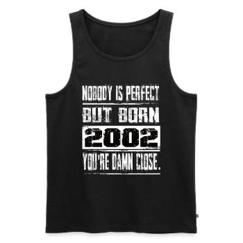 No one is perfect but born 2002 birthday - Men's Premium Organic Tank Top - black - Front - Michal (187cm)