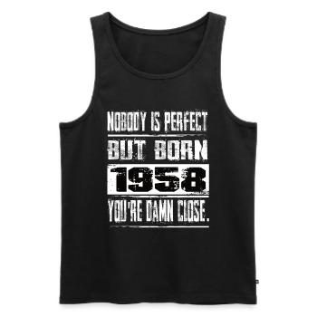 No one is perfect but born 1958 birthday - Men's Premium Organic Tank Top - black - Front - Michal (187cm)