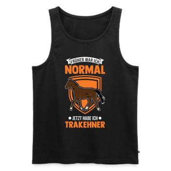 Früher war ich normal Jetzt habe ich Trakehner - Männer Premium Bio Tank Top - Schwarz - Vorne - AI Model Male 178 light (178cm)